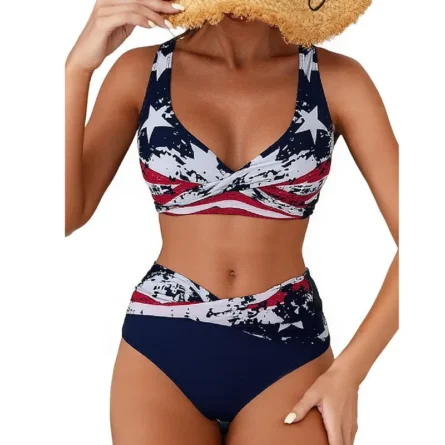 Stars Unleashed Modest Bikini Set with Lace-Up Back - Image 5