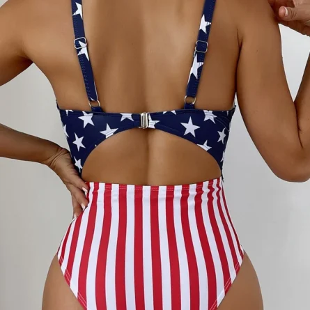 Spangled Dream Tie-Front Patriotic One-Piece Swimsuit - Image 5