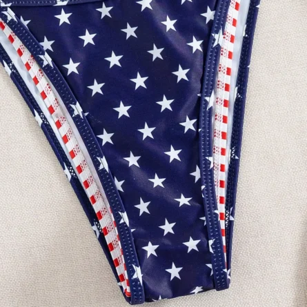 Stars & Stripes Double Layered Halter Bikini Set with Side-Tie Briefs - Image 13