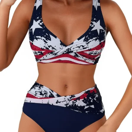 Stars Unleashed Modest Bikini Set with Lace-Up Back - Image 9