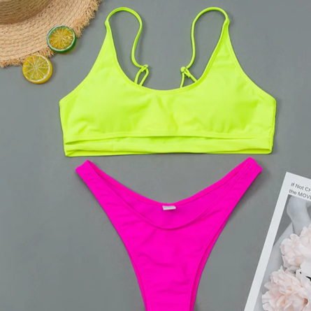 Neon Edge Cut-Out Underboob Bikini Set - Image 6
