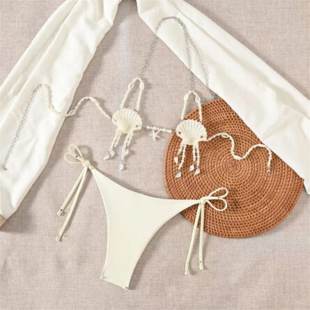 Pearl & Seashell Mermaid String Bikini Set - Image 4