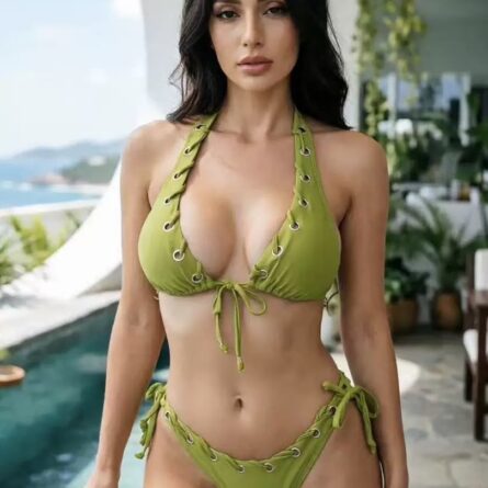 Eyelet Halter Tie-Side Bikini – Bild 4