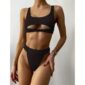 Midnight Rebel High-Leg Underboob Cutout Bikini Set Black – Sunset And Swim