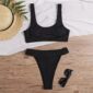 Midnight Rebel High-Leg Underboob Cutout Bikini Set Black – Sunset And Swim